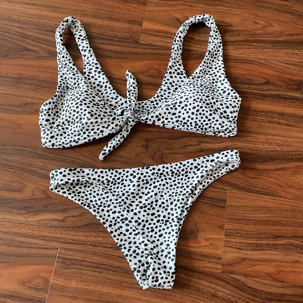 Amazon swim/Shein White Dot bikini